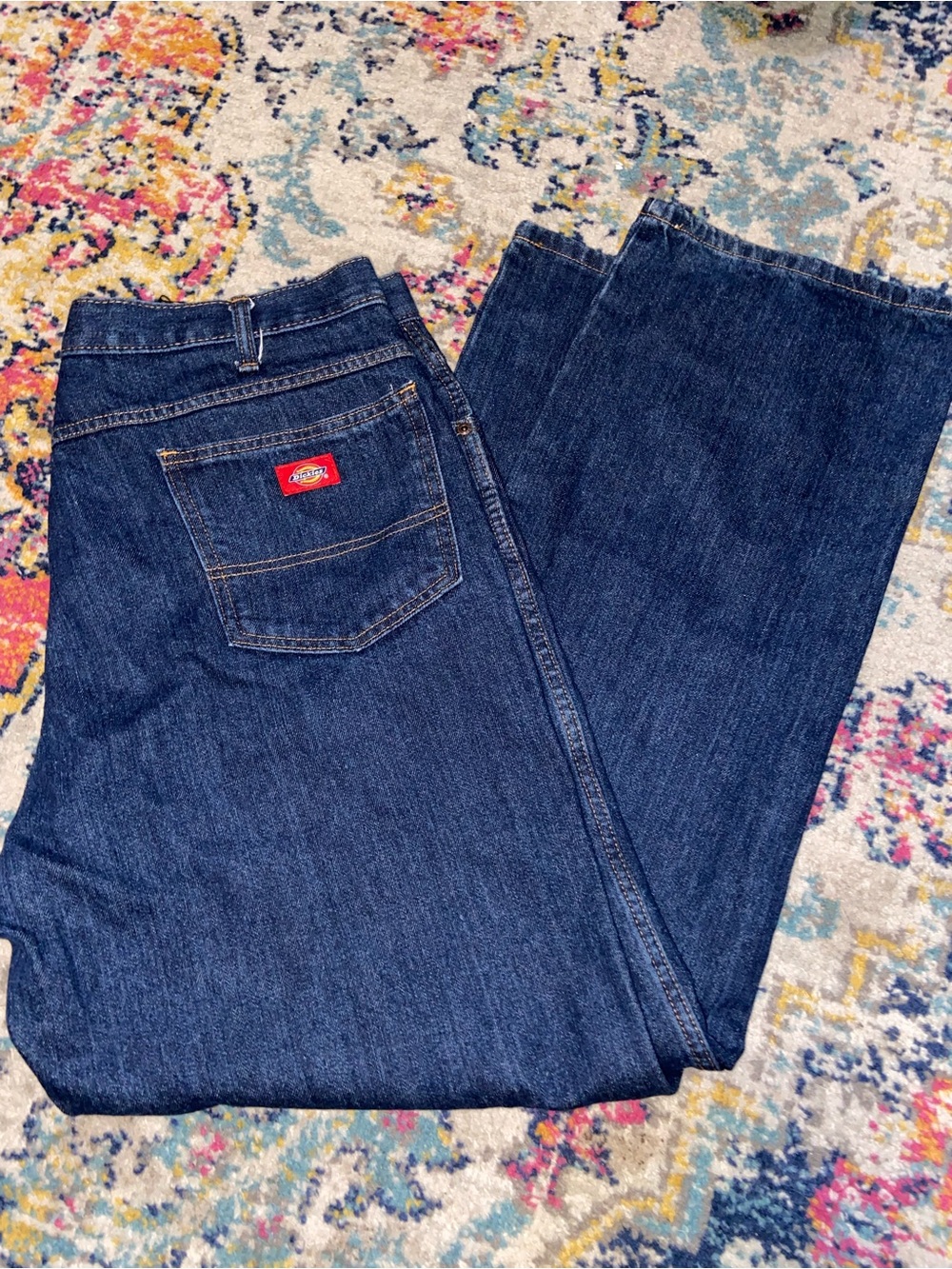 MENS CLASSIC DARK WASH DICKIES 38x34 DENIM JEANS